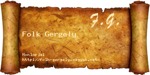 Folk Gergely névjegykártya